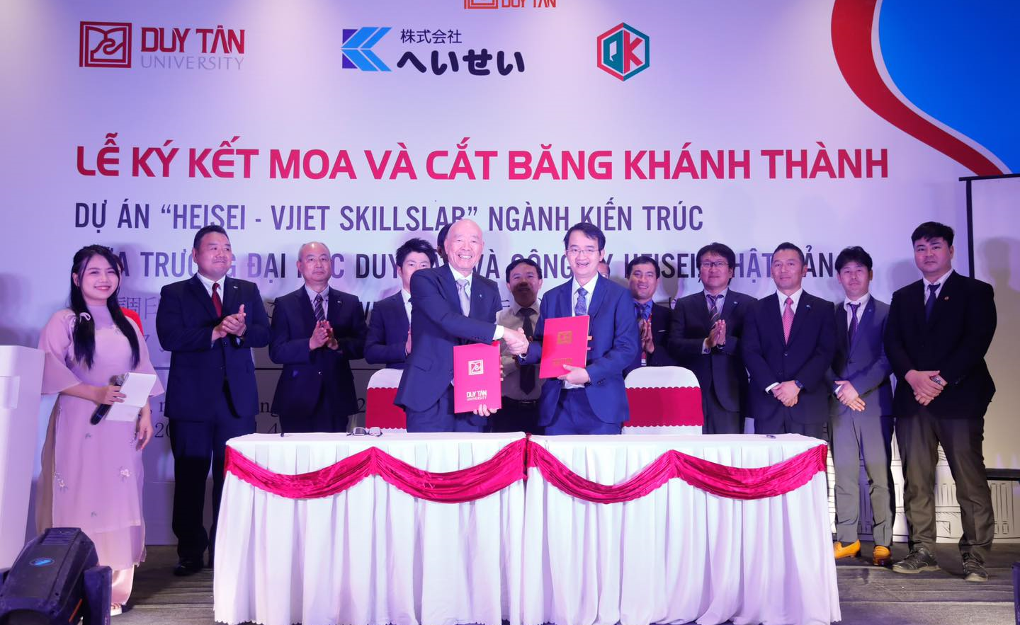  LỄ KÝ KẾT MOA VÀ CẮT BĂNG KHÁNH THÀNH DỰ ÁN “HEISEI -  VJIET SKILLSLAB” NGÀNH KIẾN TRÚC GIỮA TRƯỜNG ĐẠI HỌC DUY TÂN VÀ CÔNG TY HEISEI - NHẬT BẢN